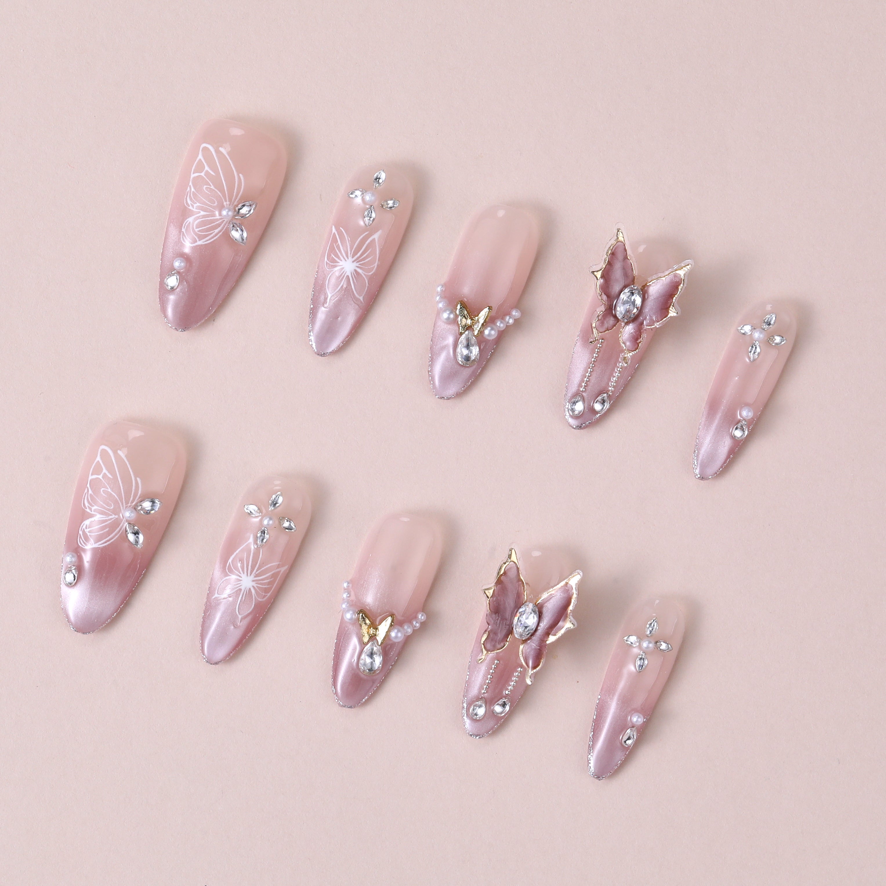 Mariposa rosa con purpurina